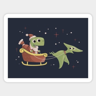 Dinosaur Christmas T-Rex Santa Sticker